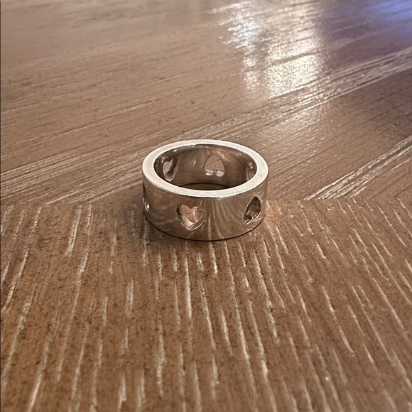 Tiffany & Co. Vintage 925 Silver Heart Stencil Cut-Out Band Ring - Approx. 6 🤍 - Picture 3 of 14